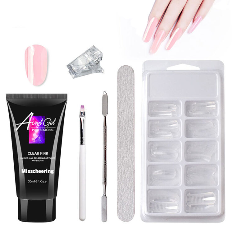 Painless Extension Gel Nail Art  Nail Glue Without Paper Holder Quick Model Painless Crystal Gel Set