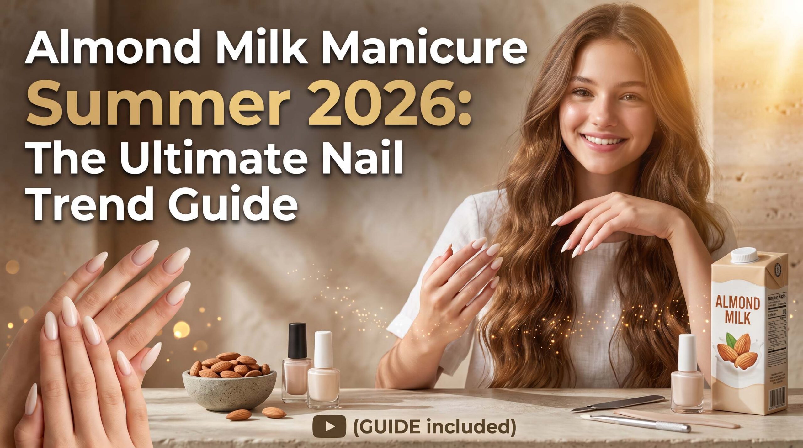 Almond milk manicure summer