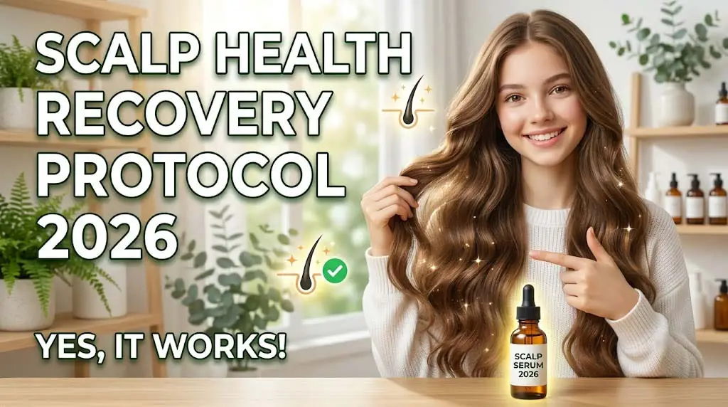 Step-by-step scalp recovery protocol showing natural botanical alternatives to contaminated hair growth serums - safe hair care practices 2026